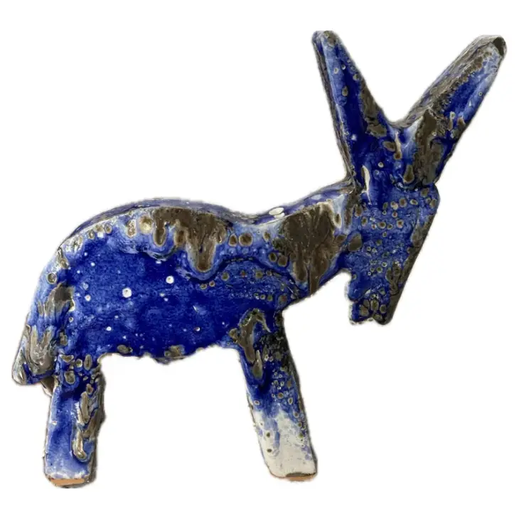Blue Donkey Ceramic Sculpture - Giuseppe Palermo